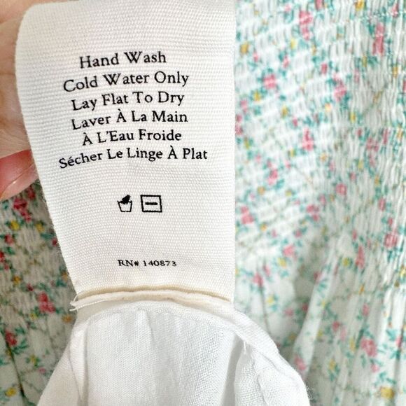 LoveShackFancy Rigby “The Prairie” Midi Dress Green Leaf Floral Women’s Size S - Picture 10 of 13